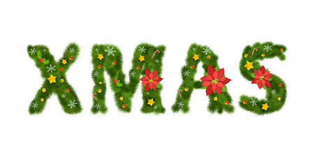 Christmas ornated tree numeralsのイラスト素材