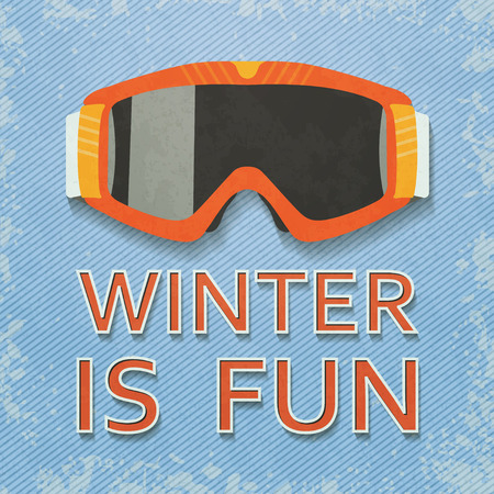 Winter poster with retro goggles. のイラスト素材