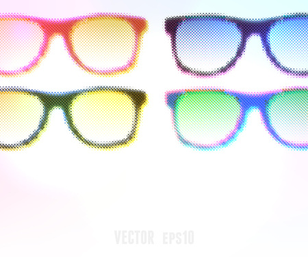 Halftone Glasses Background. Vector illustration, eps10, editable.のイラスト素材