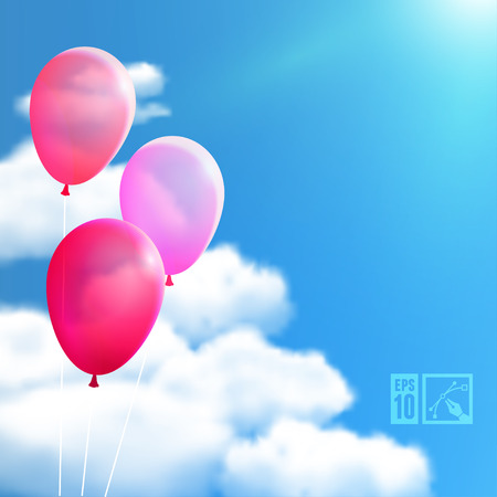 Sky Background with Balloons.のイラスト素材