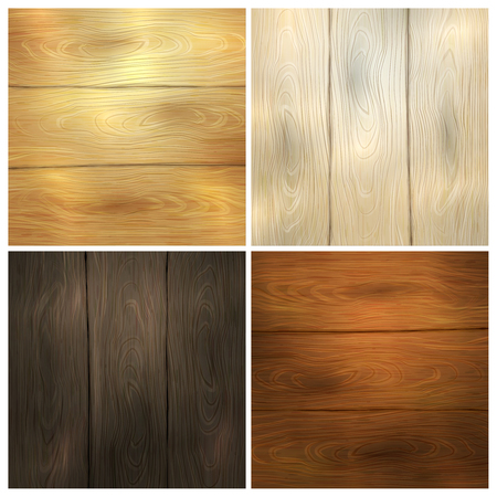 Set of 4 Wooden Textures. Vector illustration, .のイラスト素材
