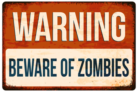 Halloween warning sign. Beware of zombies! Vector illustration, .のイラスト素材