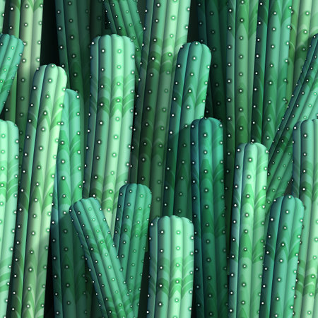 Background with realistic cacti. Seamless pattern, vector illustration, eps10.