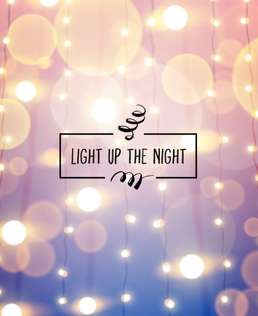 Pink and blue stylish unfocused background with bokeh carnival lights. Vector illustration eps10.のイラスト素材