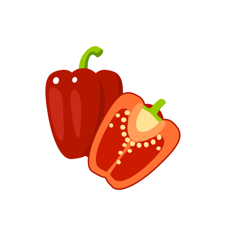 Red bell pepper illustration.のイラスト素材