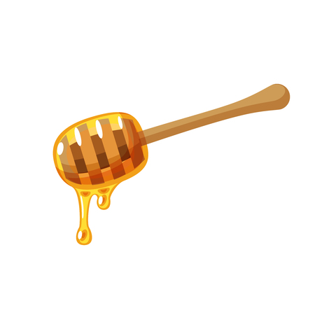 Honey dipper isolated flat icon vector illustrationのイラスト素材