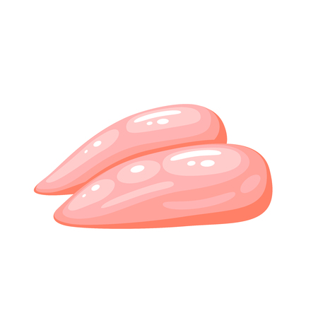 Chicken breast fillet. Vector illustration cartoon flat icon isolated on white.のイラスト素材