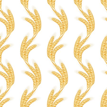 Seamless sheaves of golden wheat spike ear.のイラスト素材
