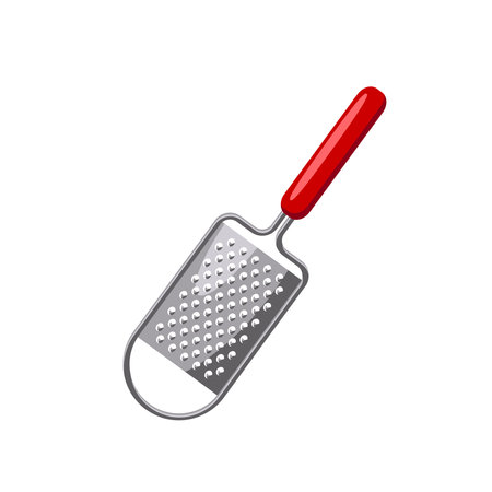 Kitchen hand grater for cheese. Vector illustration cartoon flat icon isolated on white.のイラスト素材