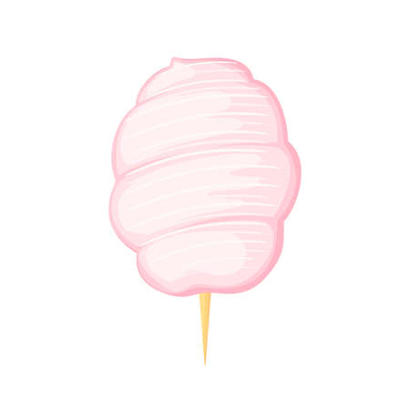 Cotton candy. Vector illustration cartoon flat icon isolated on white background.のイラスト素材