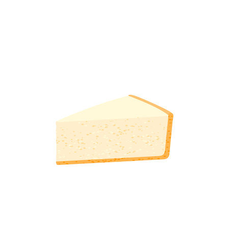 Cheesecake slice. Vector illustration cartoon flat icon isolated on white background.のイラスト素材