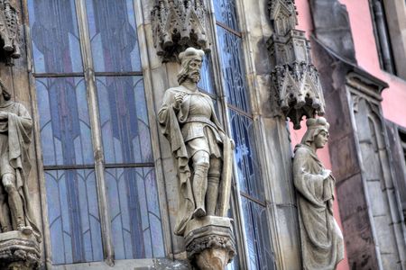 A statue on a church in Prague, The Czech Republicの写真素材