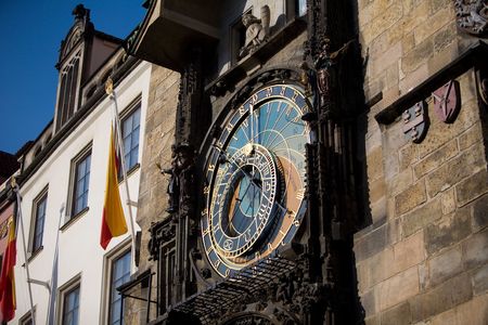 The Astronomical Clock in Prague, The Czech Republicの写真素材
