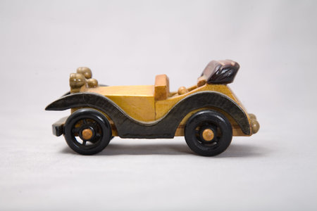 a cute small wooden dutch carの写真素材