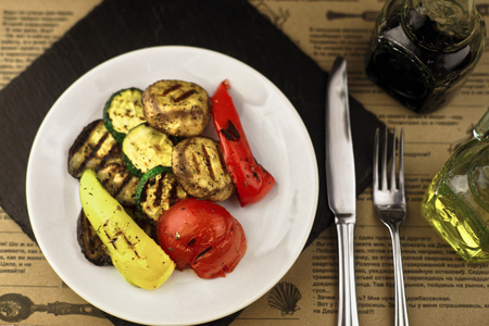 vegetables on the grill is a good addition to a healthy lifestyleの写真素材