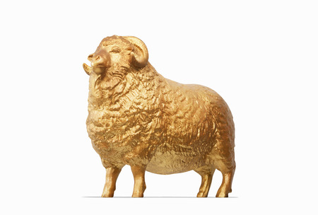 Golden sheep statueの写真素材