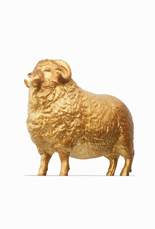 Golden sheep statueの写真素材