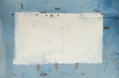 blue and white painted wallの写真素材