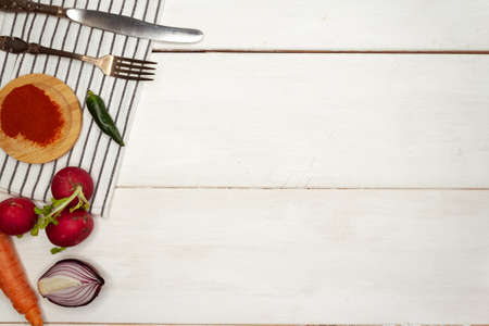 Vegetables and Fruits on white backgroundの写真素材