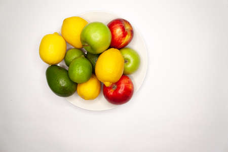 Vegetables and Fruits on white backgroundの写真素材