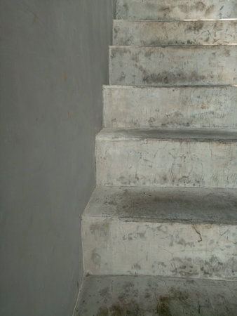 staircase in the concrete wall, closeup of photo.の写真素材