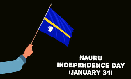 Vector graphic of Nauru independence day for Nauru independence day celebration. flat design. flyer design. January 31.のイラスト素材