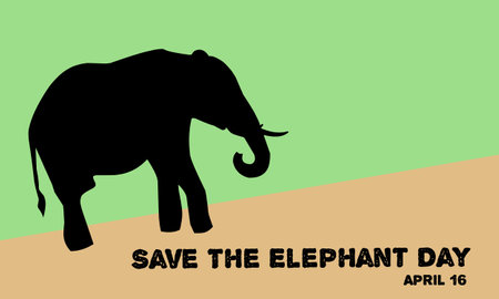 Vector graphic of save the elephant day day for save the elephant day celebration. flat design. flyer design. April 16 .のイラスト素材