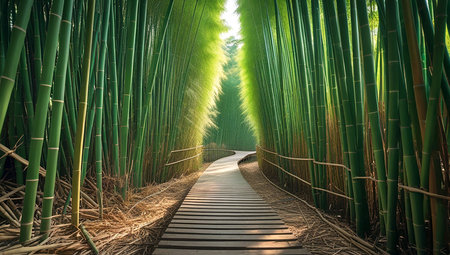 Bamboo grove at Arashiyama, Kyoto, Japanの素材