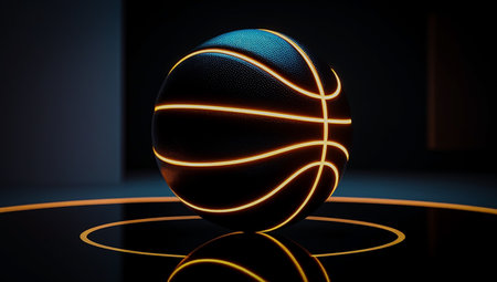 Basketball Design Background. 3D illustration. 3D rendering.の素材
