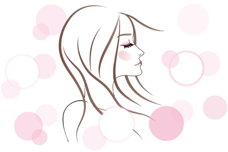 beautiful woman faceのイラスト素材