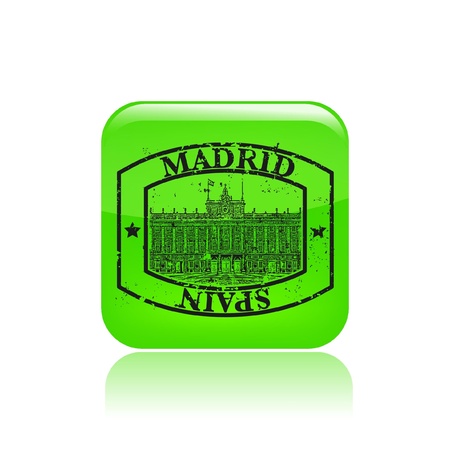 Vector illustration of spain grunge single icon のイラスト素材