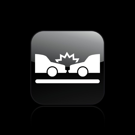 Vector illustration of single isolated car crash iconのイラスト素材