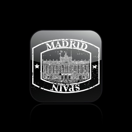 Vector illustration of single isolated Madrid stamp iconのイラスト素材