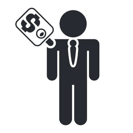 Vector illustration of single isolated man sold iconのイラスト素材