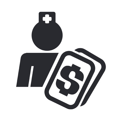 Vector illustration of single isolated medical cost iconのイラスト素材