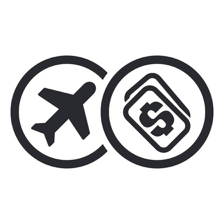 Vector illustration of single isolated fly price iconのイラスト素材