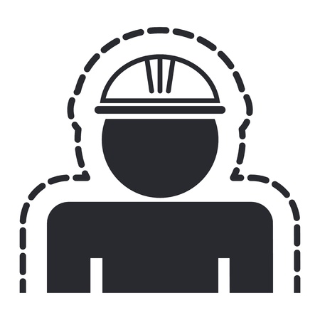 Vector illustration of single isolated worker icon のイラスト素材
