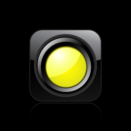 Vector illustration of single isolated yellow traffic light icon のイラスト素材