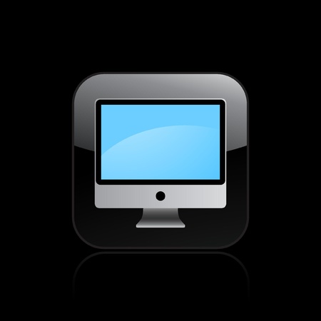 Vector illustration of single isolated pc iconのイラスト素材