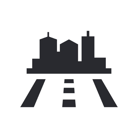 Vector illustration of single isolated road iconのイラスト素材