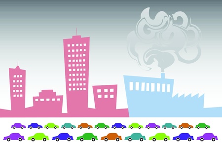 illustration of pollution industry background designのイラスト素材