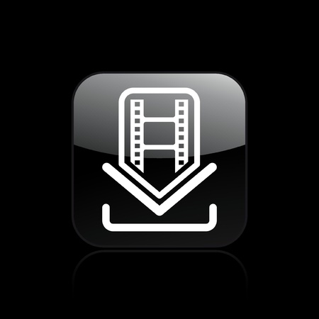 Vector illustration of single isolated film download iconのイラスト素材