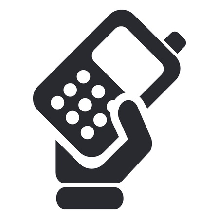 Vector illustration of single isolated phone handing iconのイラスト素材