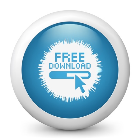 Vector illustration of blue glossy icon.のイラスト素材