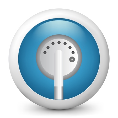 Vector illustration of blue glossy icon.のイラスト素材