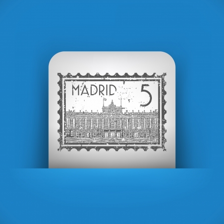 Vector illustration of single blue and gray isolated icon.のイラスト素材