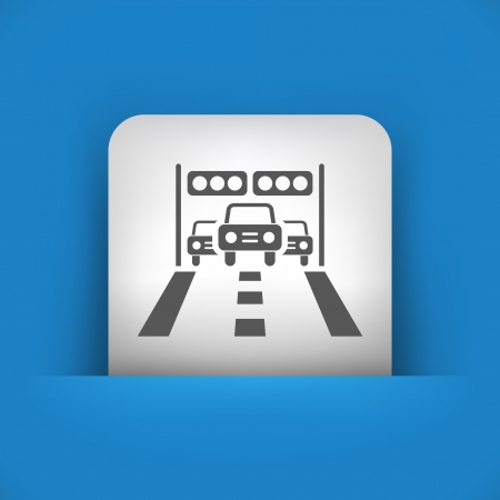 Vector illustration of single blue and gray isolated icon.のイラスト素材