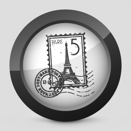 Vector illustration of single isolated elegant orange glossy icon.のイラスト素材