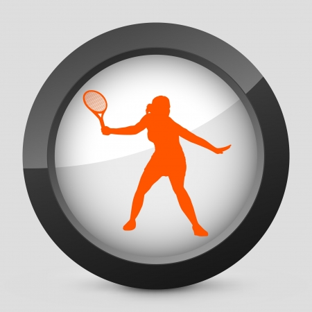 Vector illustration of single isolated elegant orange glossy icon.のイラスト素材