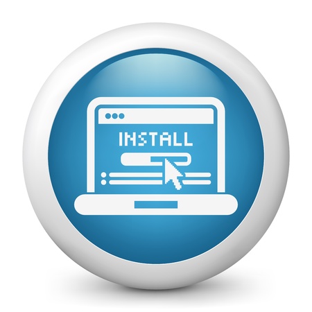Icon depicting a software installation on pcのイラスト素材